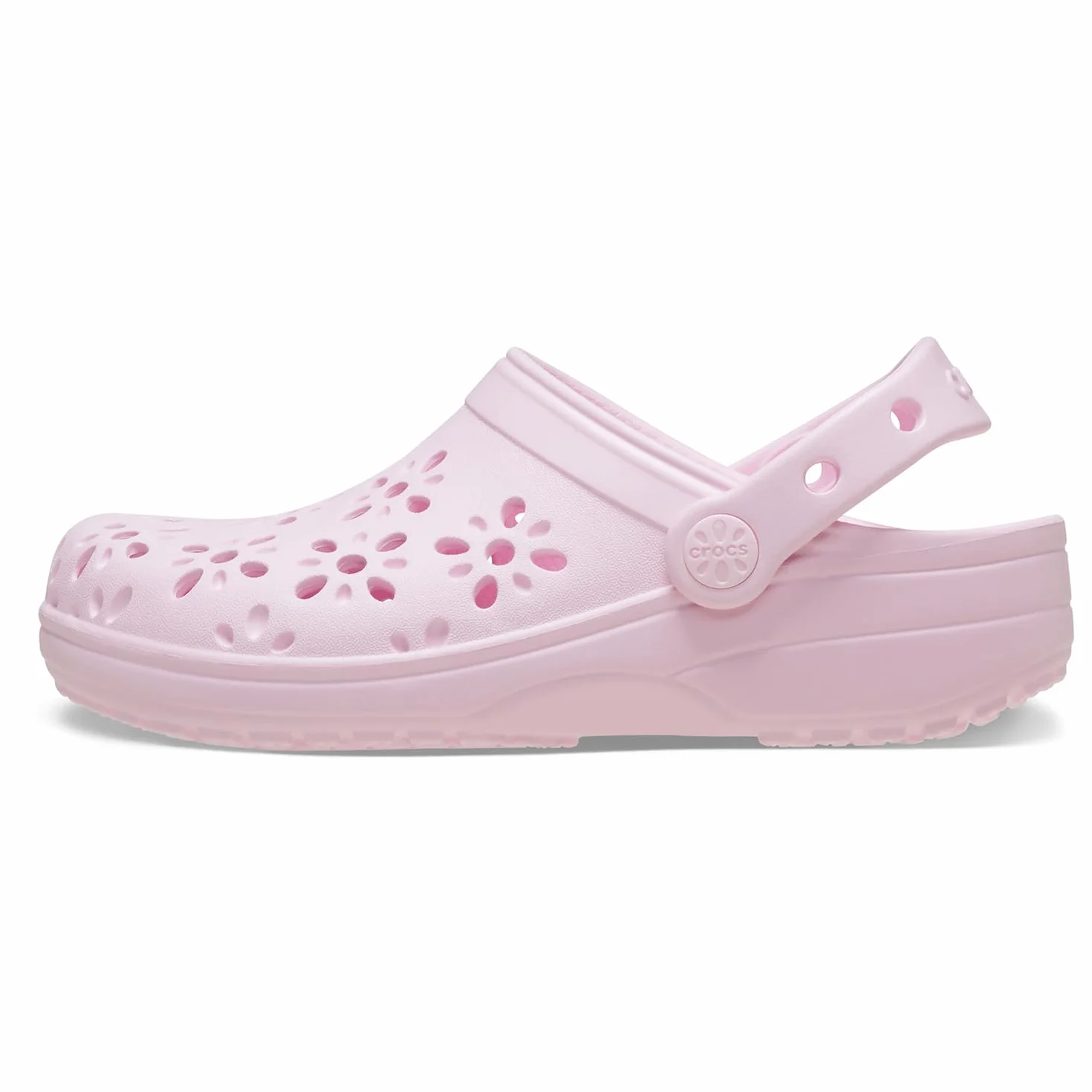 Crocs Classic Floral Cut Out Clog T, Zoccoli Unisex - Bambini e Ragazzi, Pink Milk, 23/24 EU