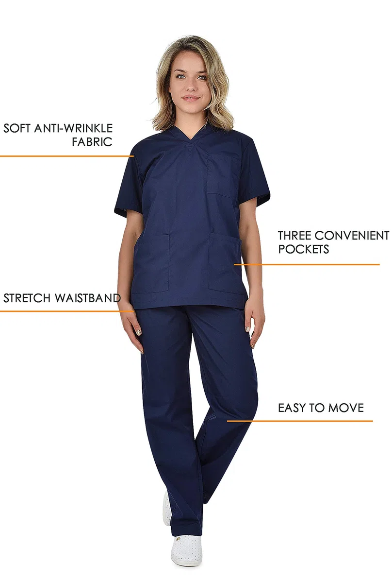 B-well Cesare Divisa Sanitaria Donna e Uomo | Uniforme Sanitaria Donna e Uomo Unisex Set con Casacca e Pantalone | Divise Sanitarie