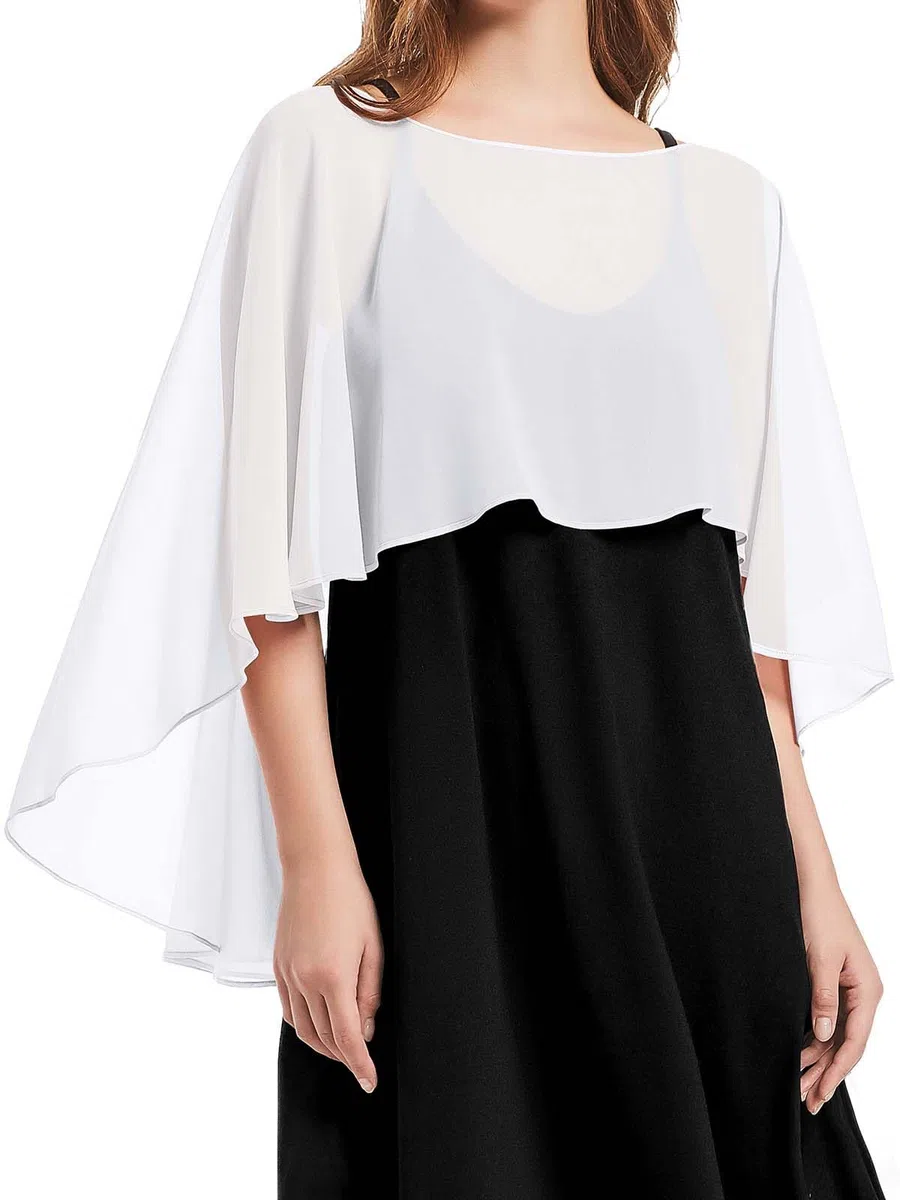 florynova Mantella da donna in chiffon, scialli per abiti da sposa, eleganti mantelle per banchetti