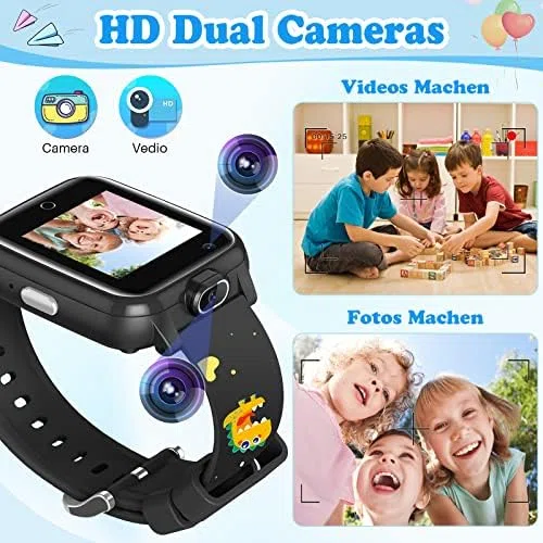 OKYUK 4G smartwatch per bambini, GPS tracker multipli stili desktop tra cui scegliere, chiamate bidirezionali, abilità dell'immagine, SOS, WLAN, touch screen impermeabile per 4-12 ragazzi e ragazze