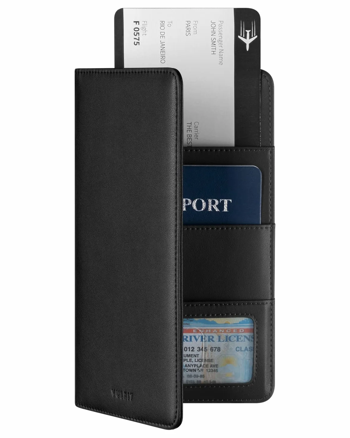 VULKIT Porta Passaporto Portafoglio da Viaggio, Porta Passaporto in Pelle Organizer per Documenti di Viaggio con Blocco RFID per Donne e Uomini