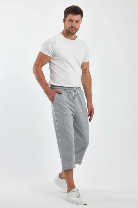 COMEOR Pantaloncini Capri da uomo in cotone a 3/4 con tasche – Estate Casual Lounge Short Loose Fit, allenamento, jogging, atletica, palestra, corsa abbigliamento sportivo