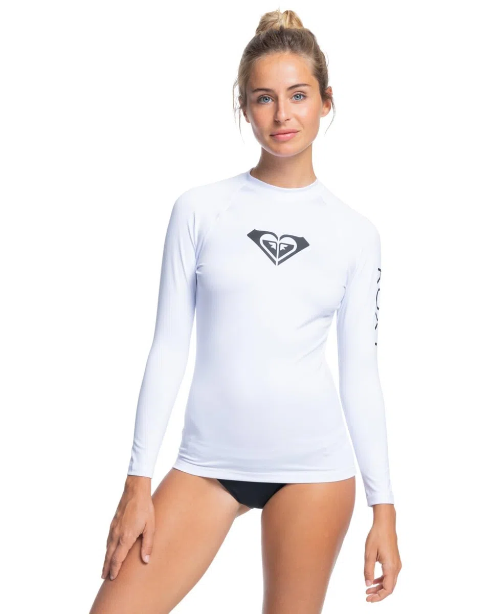 Roxy Whole Hearted-Rash Vest UPF 50 A Maniche Lunghe da Donna, Anthracite, S