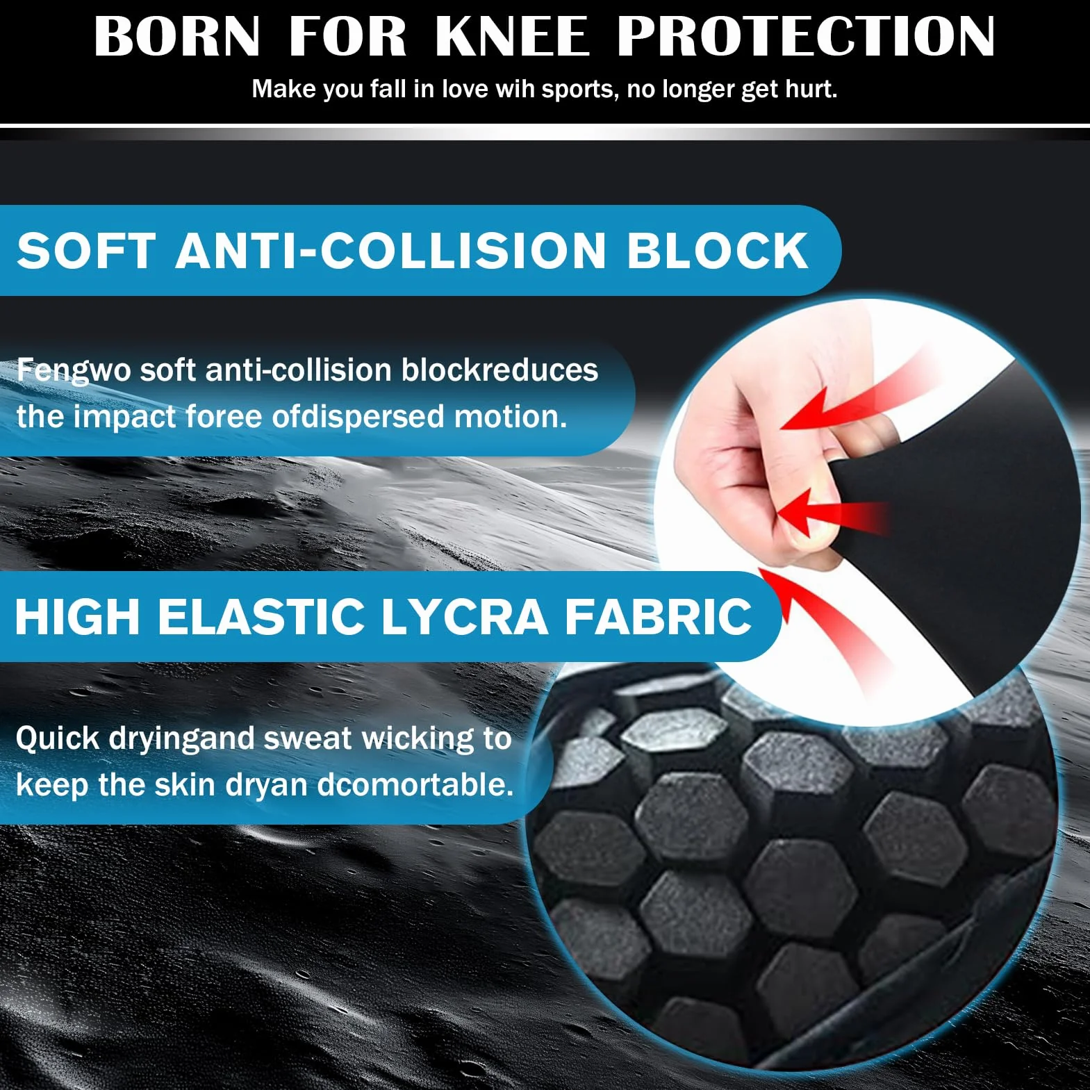 HULG Pantaloni da Basket con Ginocchiere,Pantaloni da Basket da Uomo con Ginocchiere 3/4 Capri Imbottiti Leggings A Compressione Leggings Protezioni Sportive