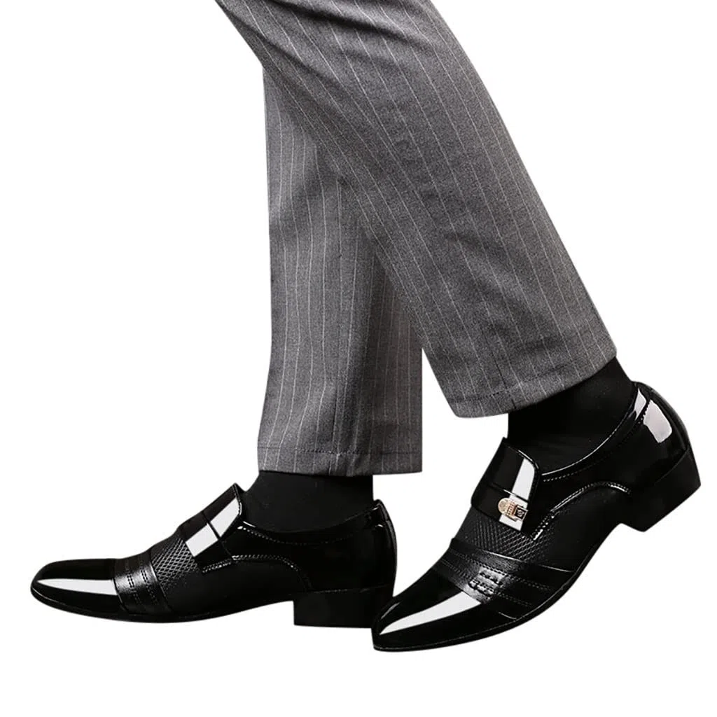Scarpe da uomo in pelle, leggere, Oxford, in pelle, business, eleganti, da sposa, classiche, in vernice