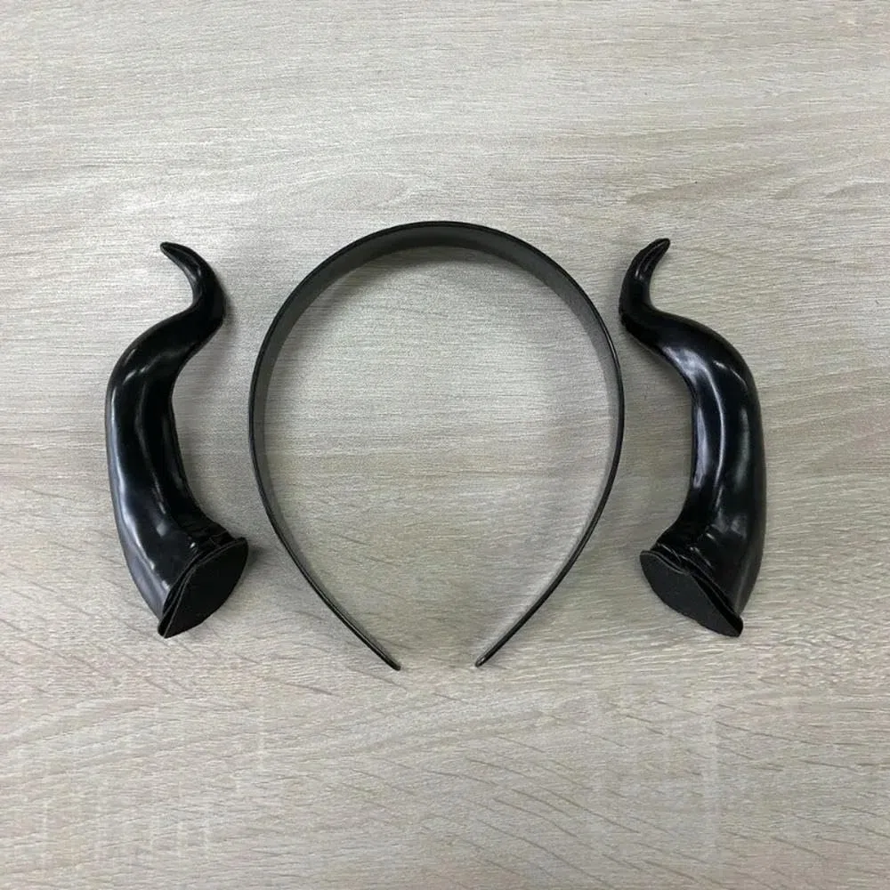 SYJYM - Copricapo per travestimento da Antilope e Diavolo, per travestimento di Natale, Halloween, con corna da strega, regina nera, corna da demone, copricapo