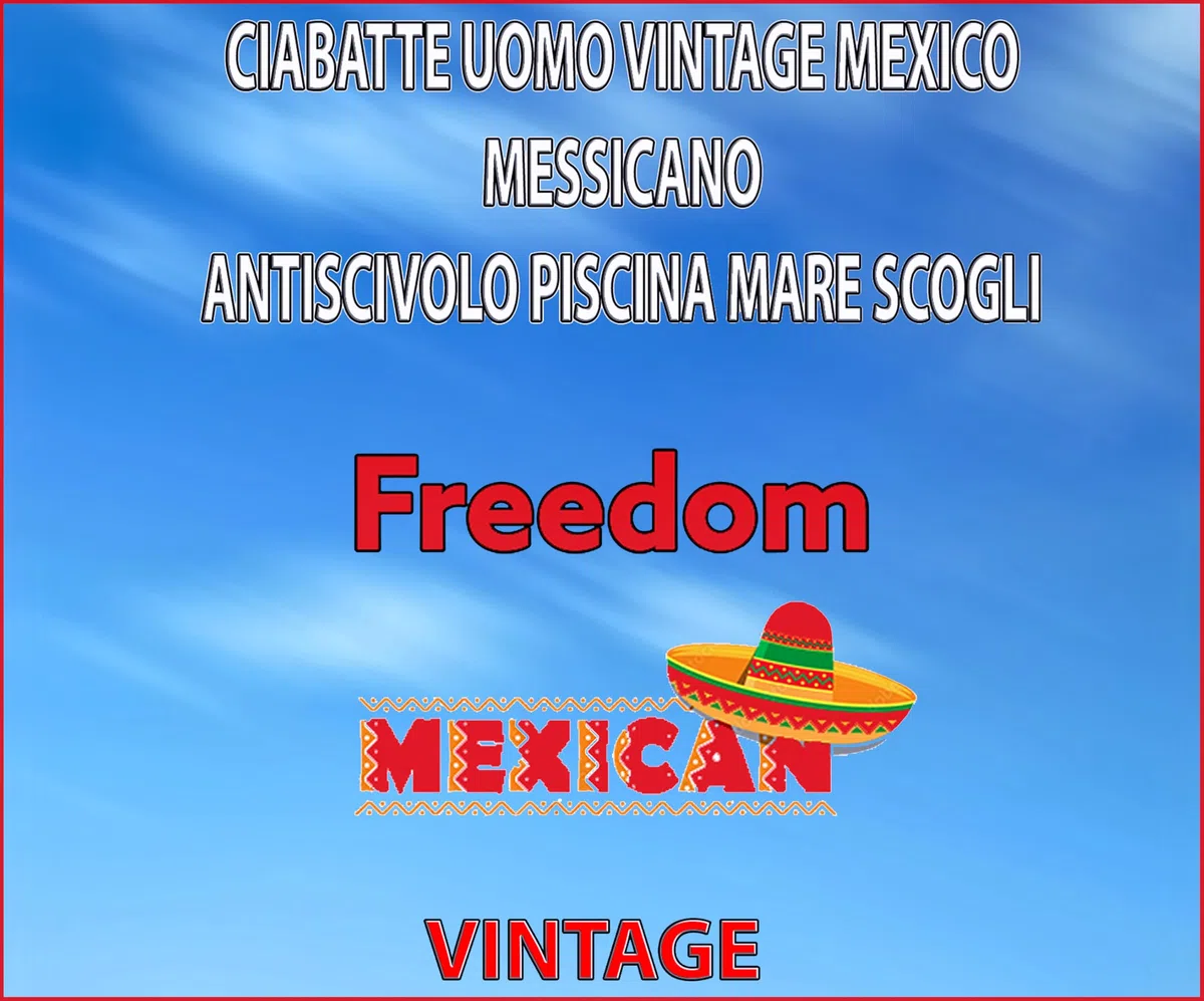 Generico Ciabatte Uomo Vintage Messicano, Free Mexico Antiscivolo Scogli Mare Piscina, Drainage System Sistema di Drenaggio