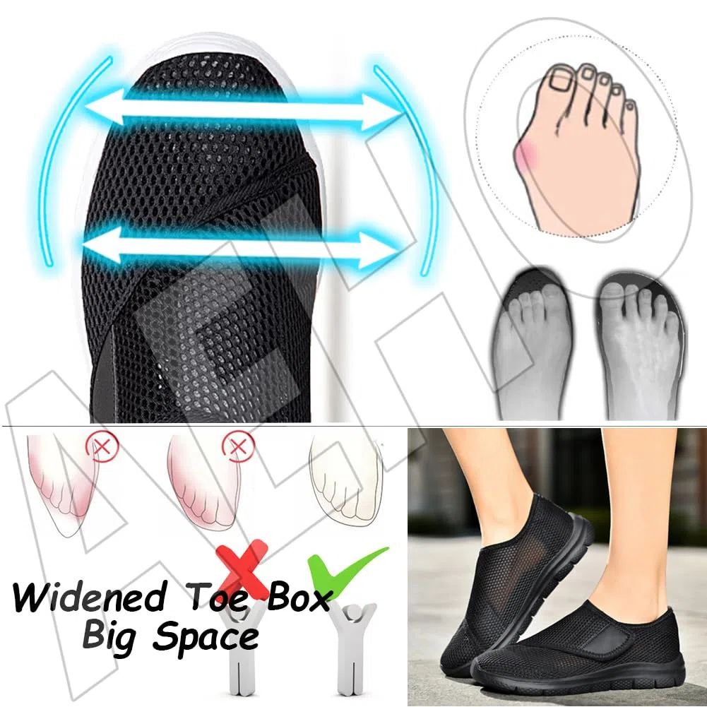 AEHO Scarpe Senza Lacci Donna Confortevole Sneakers Casual all'Aperto Sneakers da Ginnastica Comode Memory Foam Estive Fitness Slip On Scarpa,Nero,37/235mm