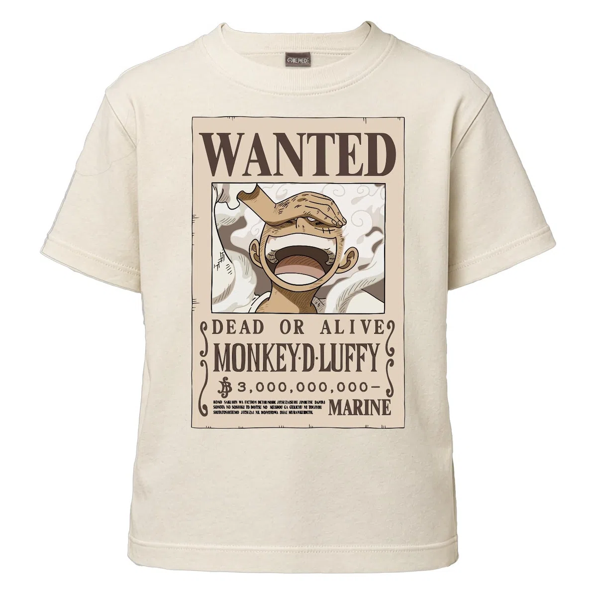 One Piece T Shirt Bambino e Ragazzo Luffy Wanted Poster – Maglietta Ufficiale Anime in Cotone, Ricompensa da 3 Miliardi di Berry - Maglia Idea Regalo Bambini