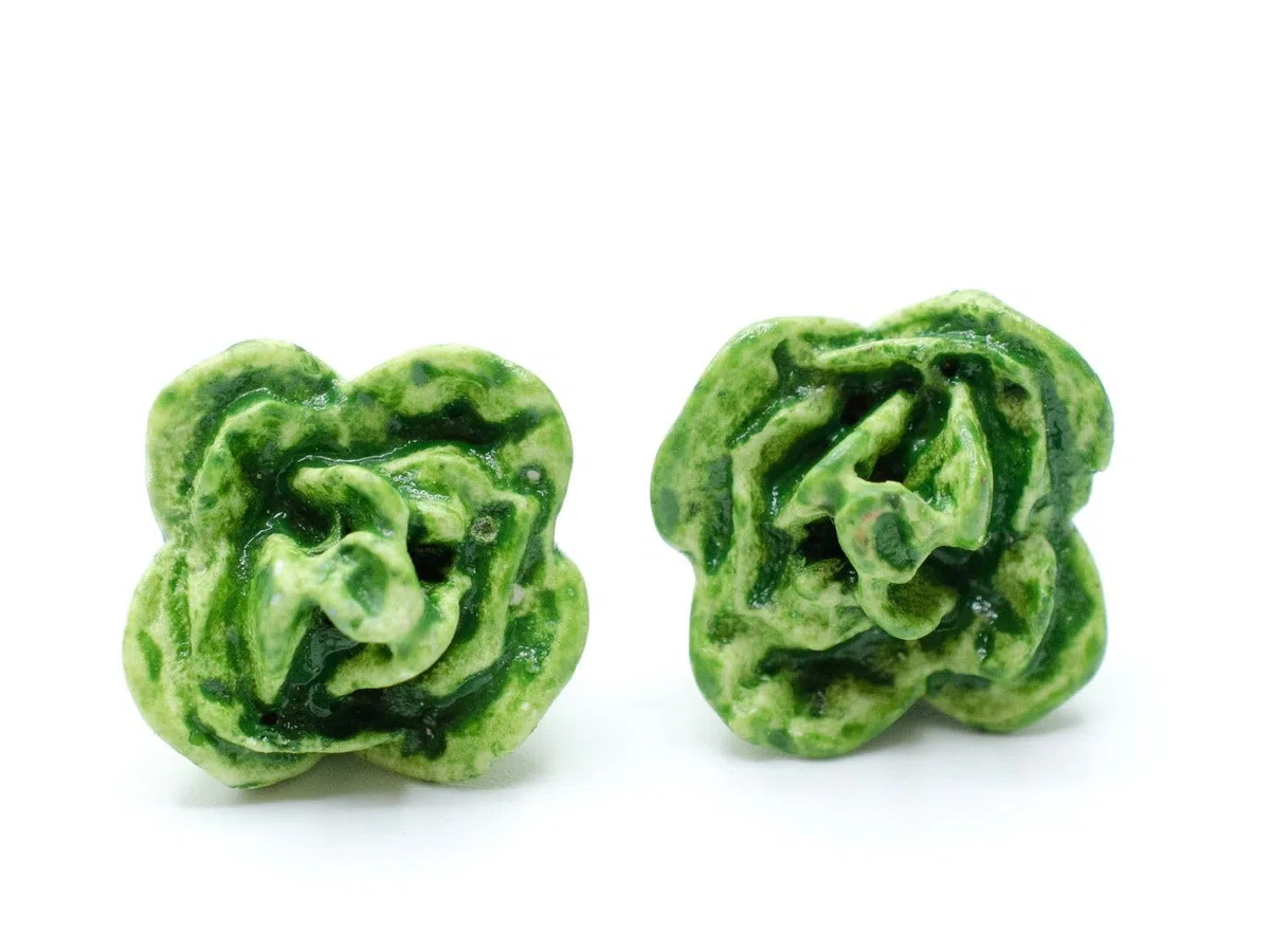 Orecchini a lobo insalata di lattuga Miniblings insalate piante verdure verdi, 10 mm, Plastica, non noto