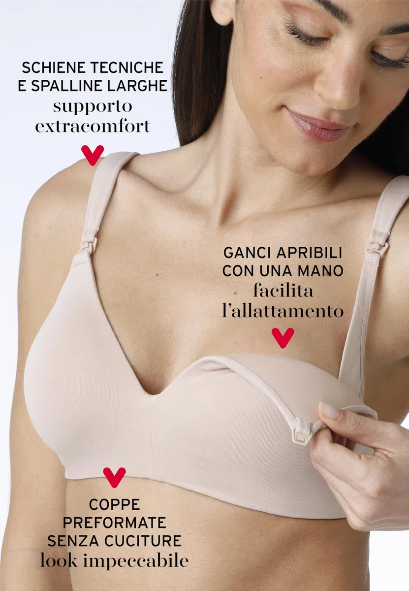 Lovable Reggiseno Allattamento Senza Ferretto | Cotone Bio | Clips Apribili con Una Mano | Coppe Leggermente Imbottite | maternità e Gravidanza Donna