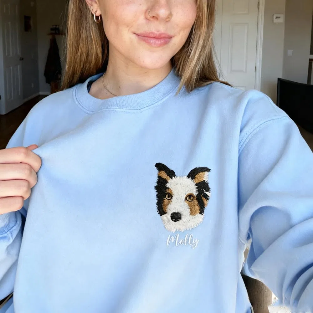 Felpa Personalizzata con Cappuccio - Ricamata con Foto Animali Domestici + Nome | Regalo Perfetto per Coppie, Fidanzati, Fidanzate, Regali di Natale