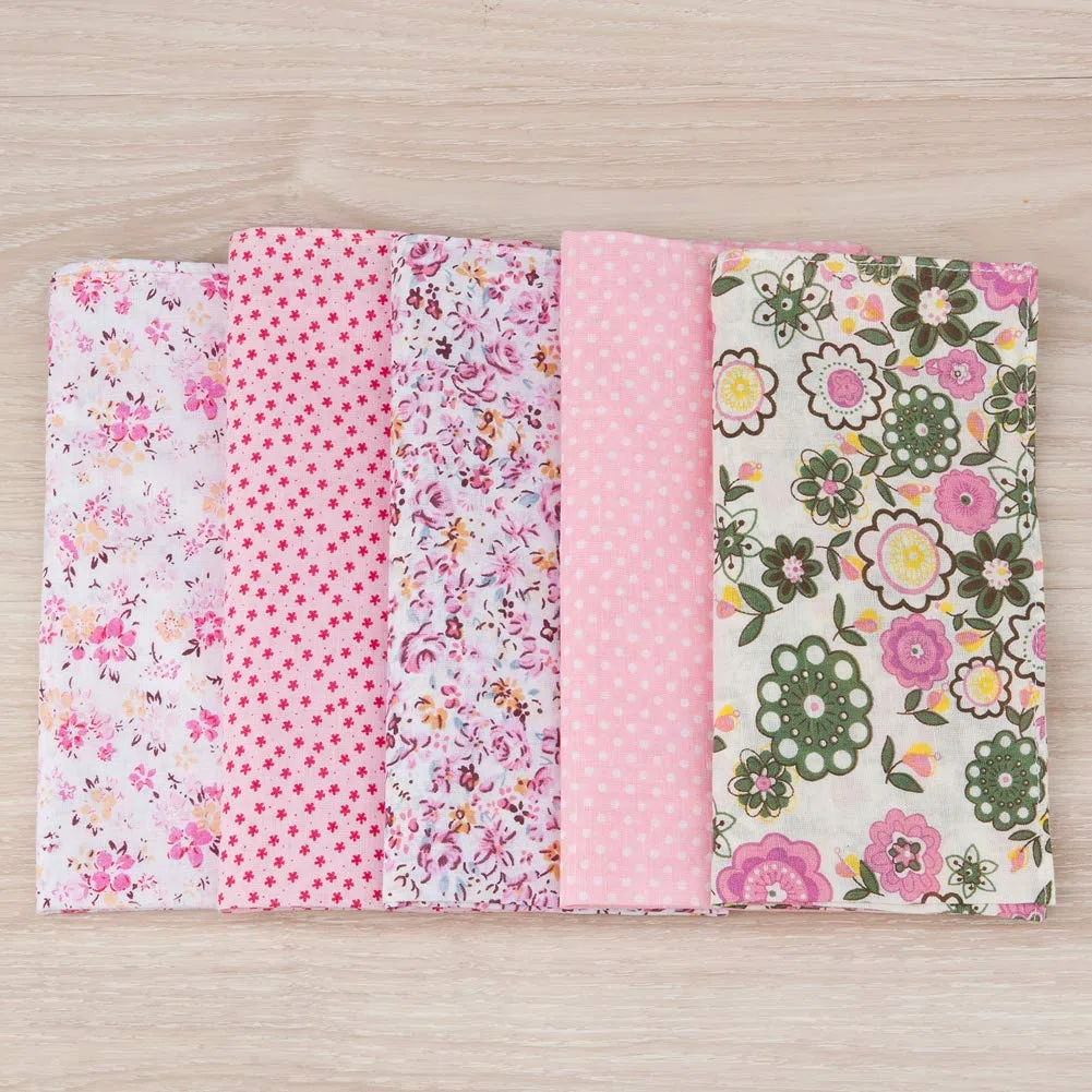 HOULIFE Fazzoletti di stoffa da donna, in puro cotone, rosa, in 5/10 pezzi, per uso quotidiano, 36 x 36 cm, regalo per la festa della mamma