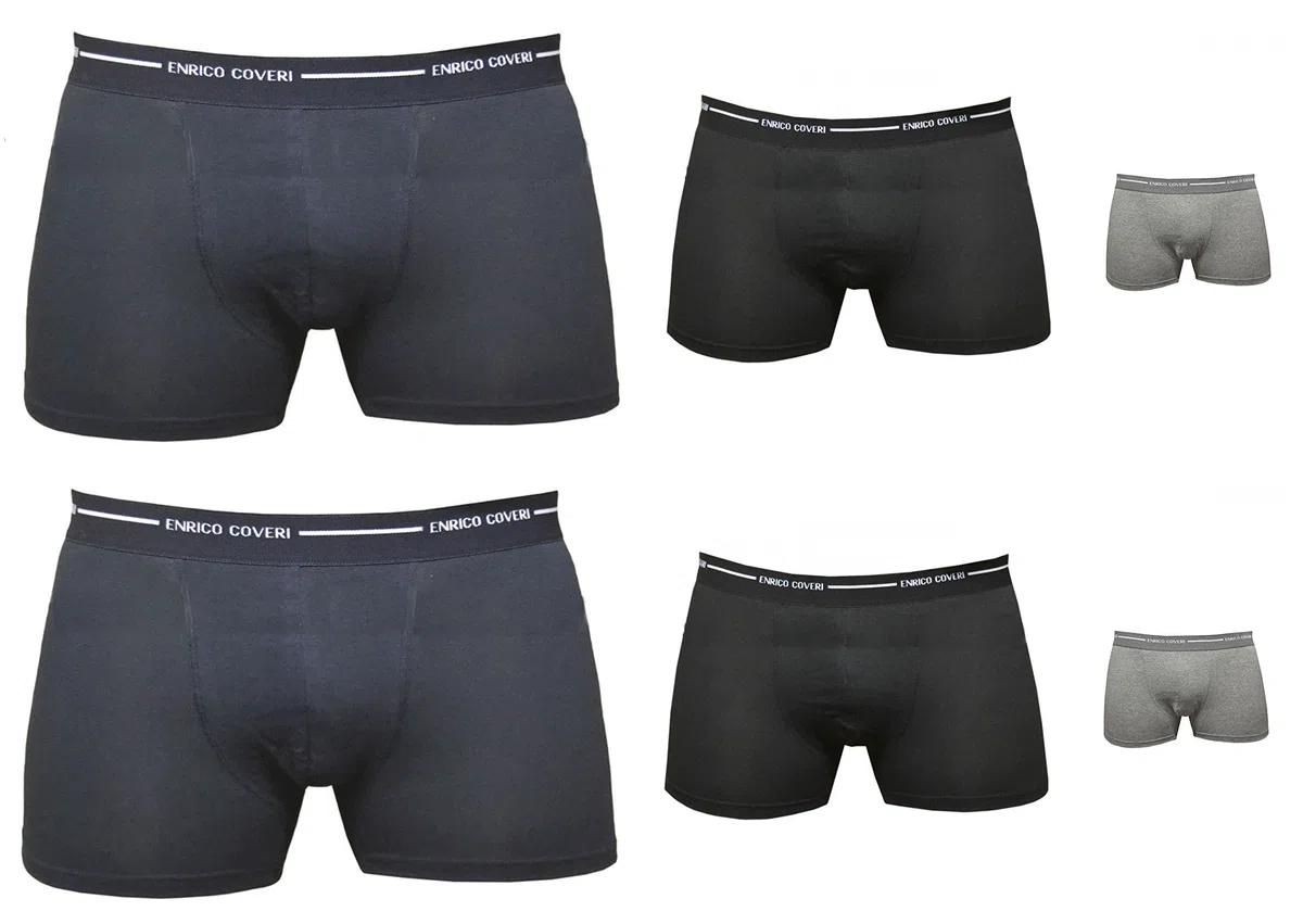 Enrico Coveri 6 Boxer Uomo Cotone bielastico Art. EB1000 Elastico Esterno