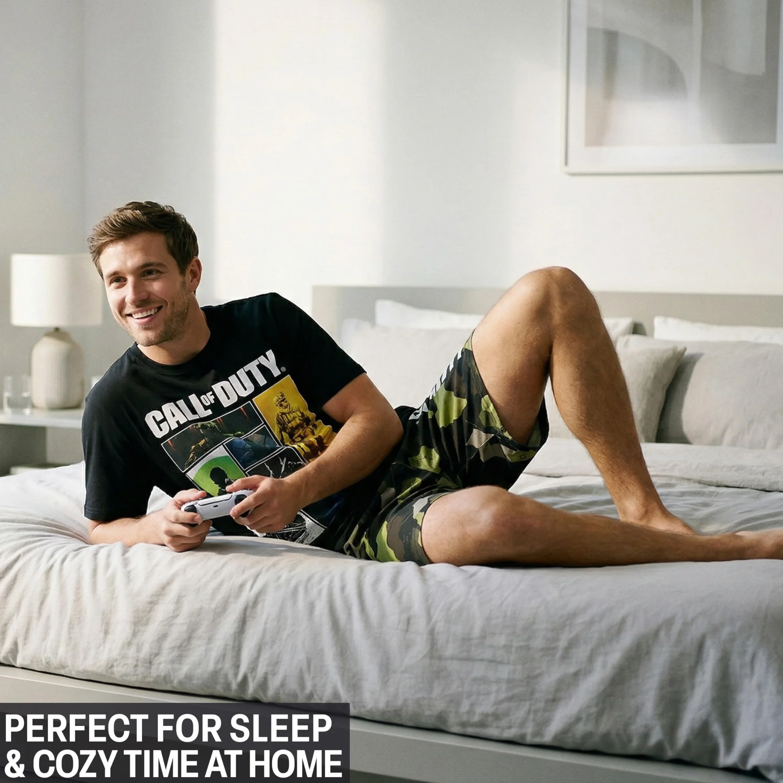 Get Trend - Call of Duty Pigiama Uomo Corto S-3XL, 100% Cotone, Pigiama Estivo 2 Pezzi con T-Shirt e Shorts, Idea Regalo Uomo e Ragazzo