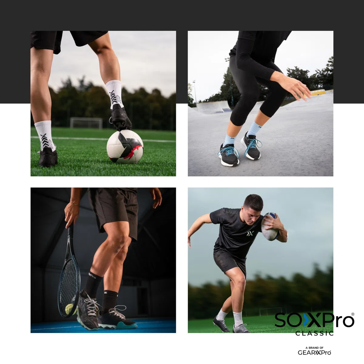 SOXPro Classic - Calze Antiscivolo Calcio - GRIP in Silicone - Uomo, Donna - Anti-vescica, Traspiranti e Professionali - Sport, Running, Padel, Tennis