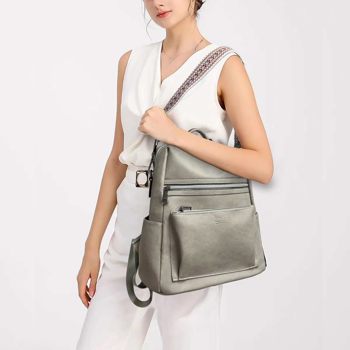 Donna Borse a Zaino Borsa a Zainetto Tracolla Zaini, Casual Daypack 2 in 1 Set Viaggio Impermeabile Antifurto per Lavoro Scuola Tracolla