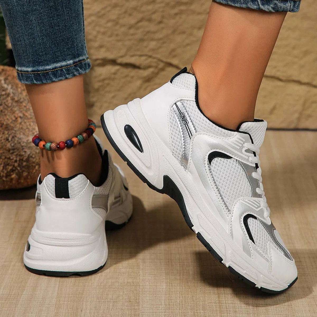 Sneakers da donna, traspiranti, in rete, con supporto per l'arco del piede, scarpe da corsa, scarpe da ginnastica leggere, comode da camminare, per il tempo libero