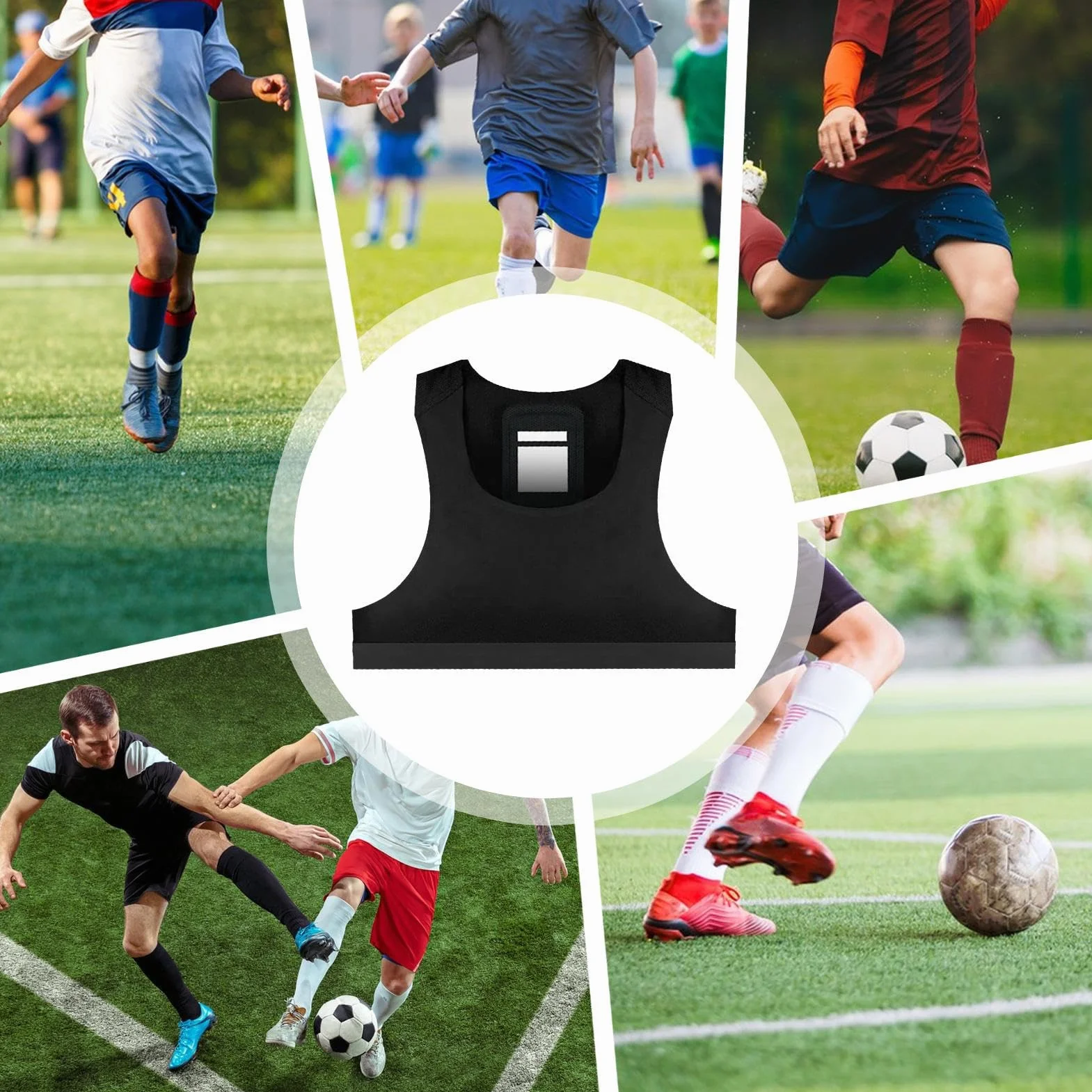 Gilet da calcio per tracker, gilet fitness da calcio, gilet sportivo per allenamento da calcio, gilet da calcio con localizzatore GPS, traspirante, per uomini e donne, senza tracker