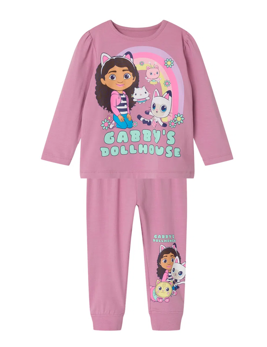 NAME IT Nmfsaba Gabby LS Nightset Noos Sky Maglietta a Maniche Lunghe Bambine e Ragazze