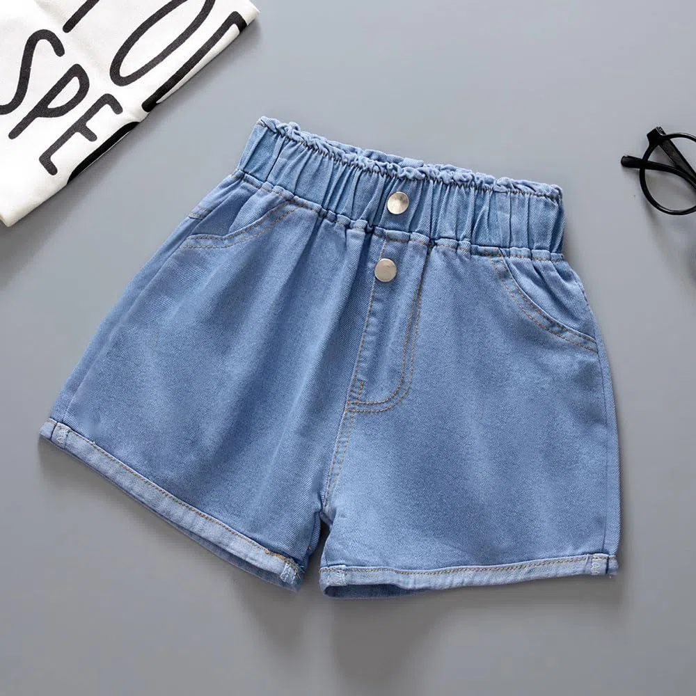 FedMois Pantaloncini di Jeans Bambine e Ragazze, Confezione da 3