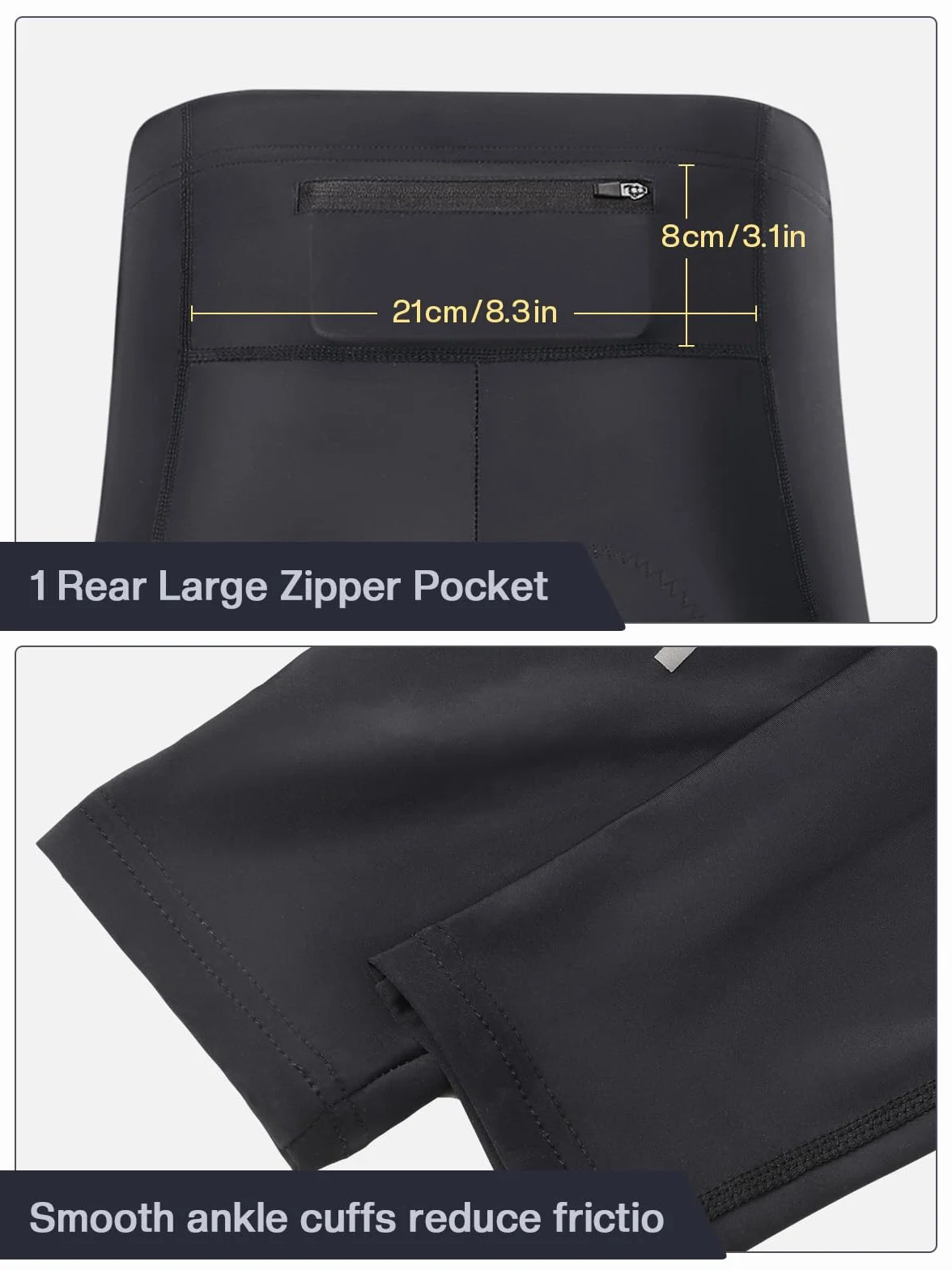 ARSUXEO Pantaloni da Ciclismo da Uomo Leggings da Ciclismo Imbottiti Calzamaglia da Ciclismo con Protezione dal Freddo, Leggings da Ciclismo Imbottiti Leggeri H99