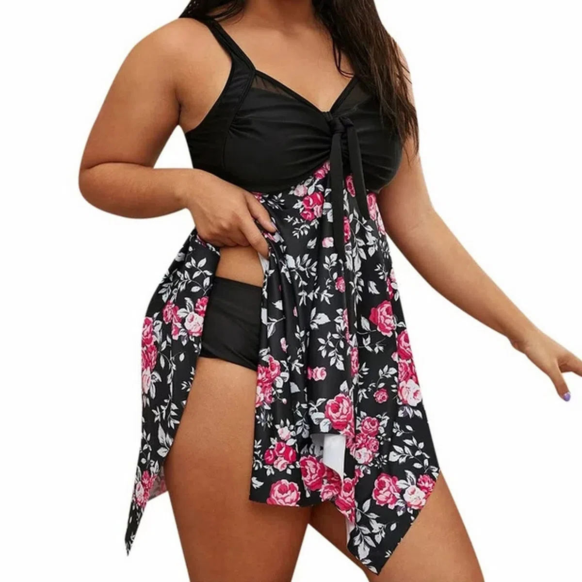 Tankini Lungo Donna Mare Contenitivo Curvy Costume Tankini Con Slip Da Bagno Sexy Scollo a V Controllo Pancia Costumi Bagno Due Pezzi Taglie Forti Modellante Push Up Swimwear Vestito Da Spiaggia