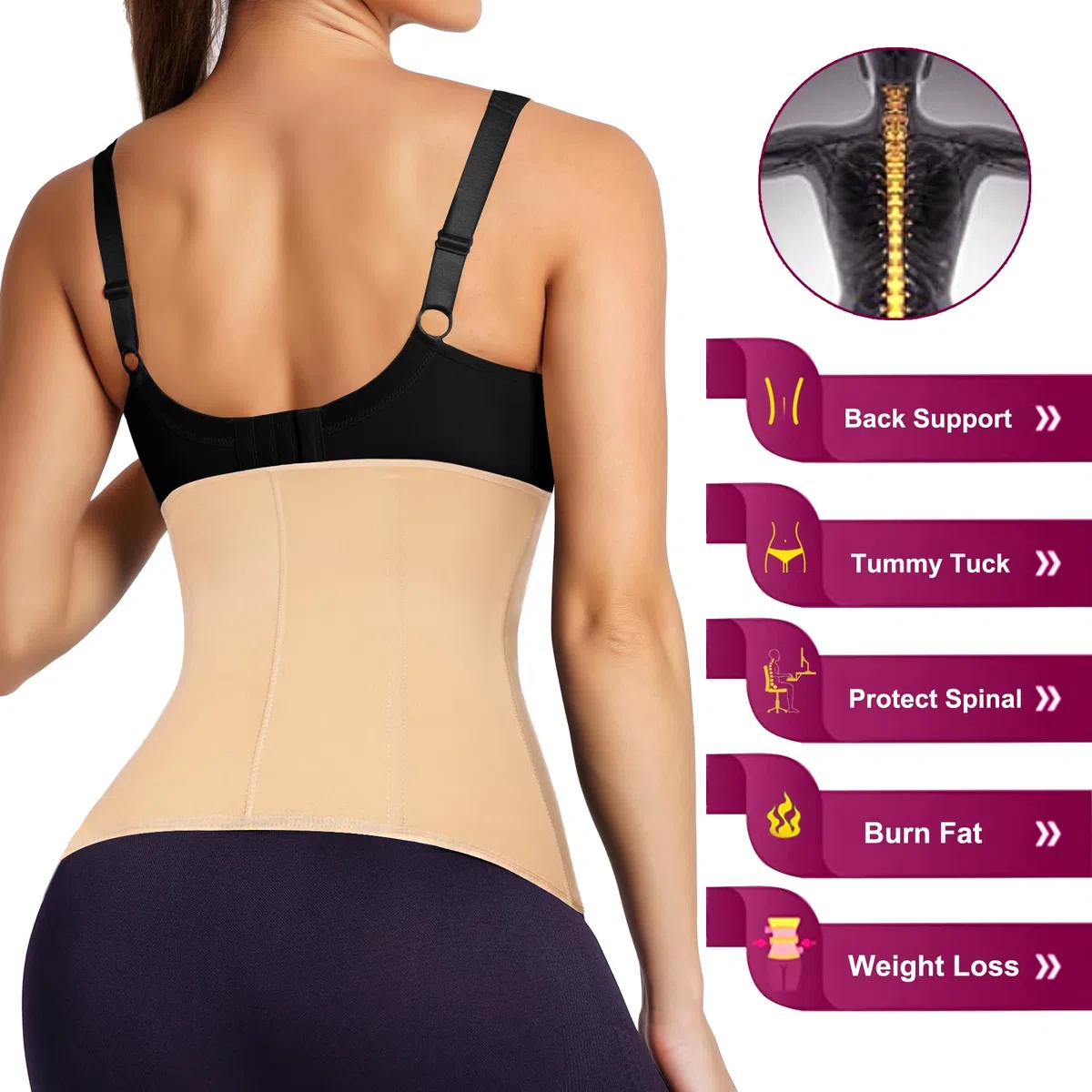 KUMAYES Donna Body Contenitivo Modellante Dimagrante Corsetto Stringivita Vita Intimo Fascia Post Parto Shapewear Snellente