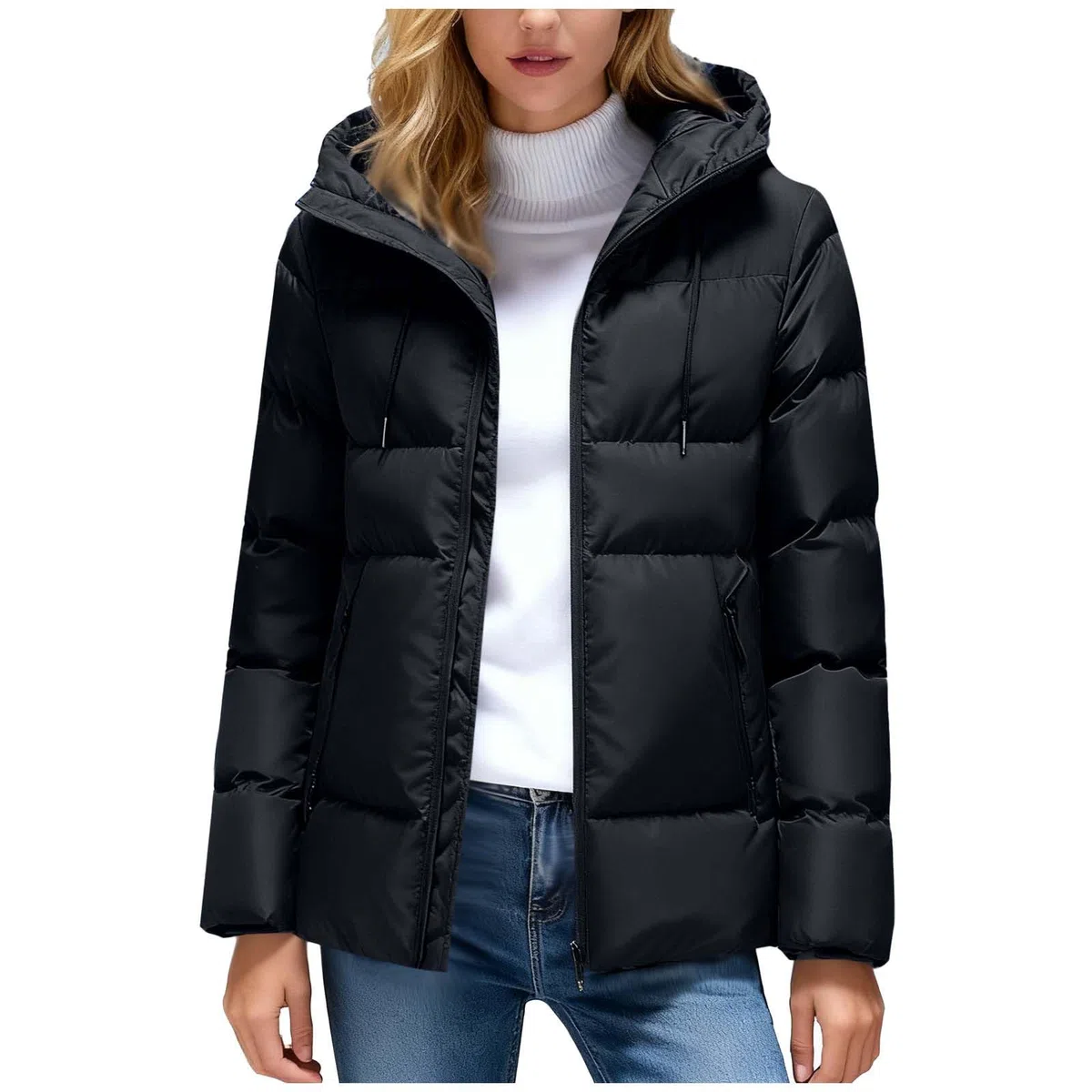 HAOLEI Piumini Leggeri Donna Invernali Cappotto Invernale Ripiegabile Caldo Giubbotto Trapuntata Corto Antivento Giacca con Cappuccio Parka Cappotto Piumino 100 Grammi Imbottito con Tasche e Coulisse