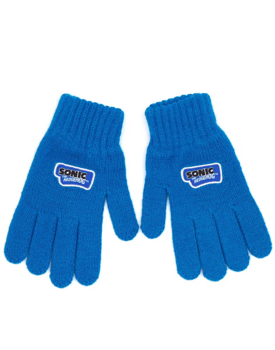 Sonic The Hedgehog Hat And Gloves Kids Blue Oregh Bered Beanie