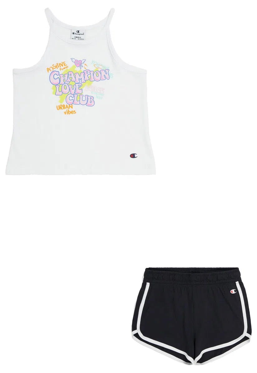 Champion Legacy Summer Graffiti G-Graphic Top & Shorts Completo Bambine e Ragazze