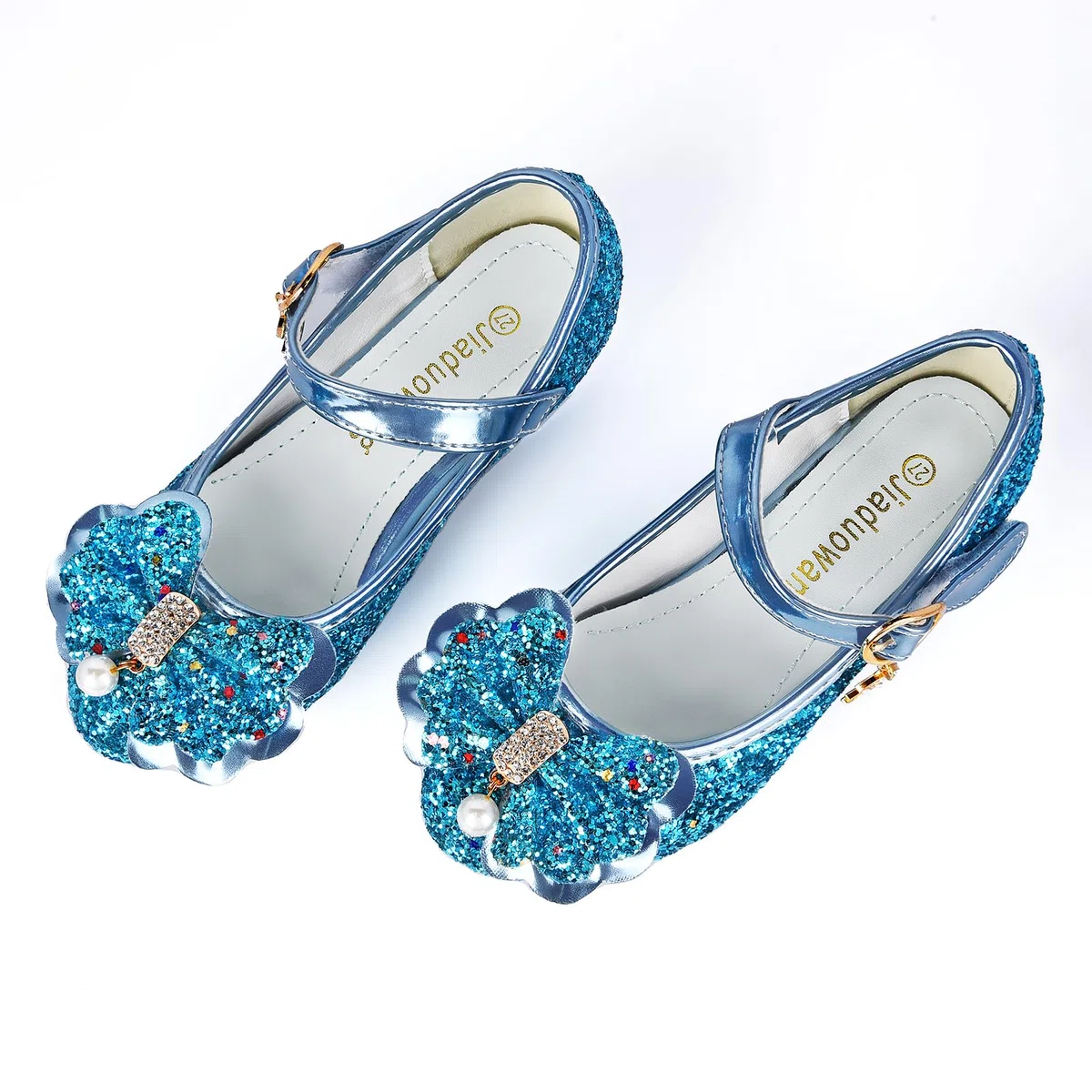 Ulikey Chaussure Princesse Fille, Chaussures Talon Enfant, Paillette Ballerine Talon Fille, Chaussures Paillettes Fille