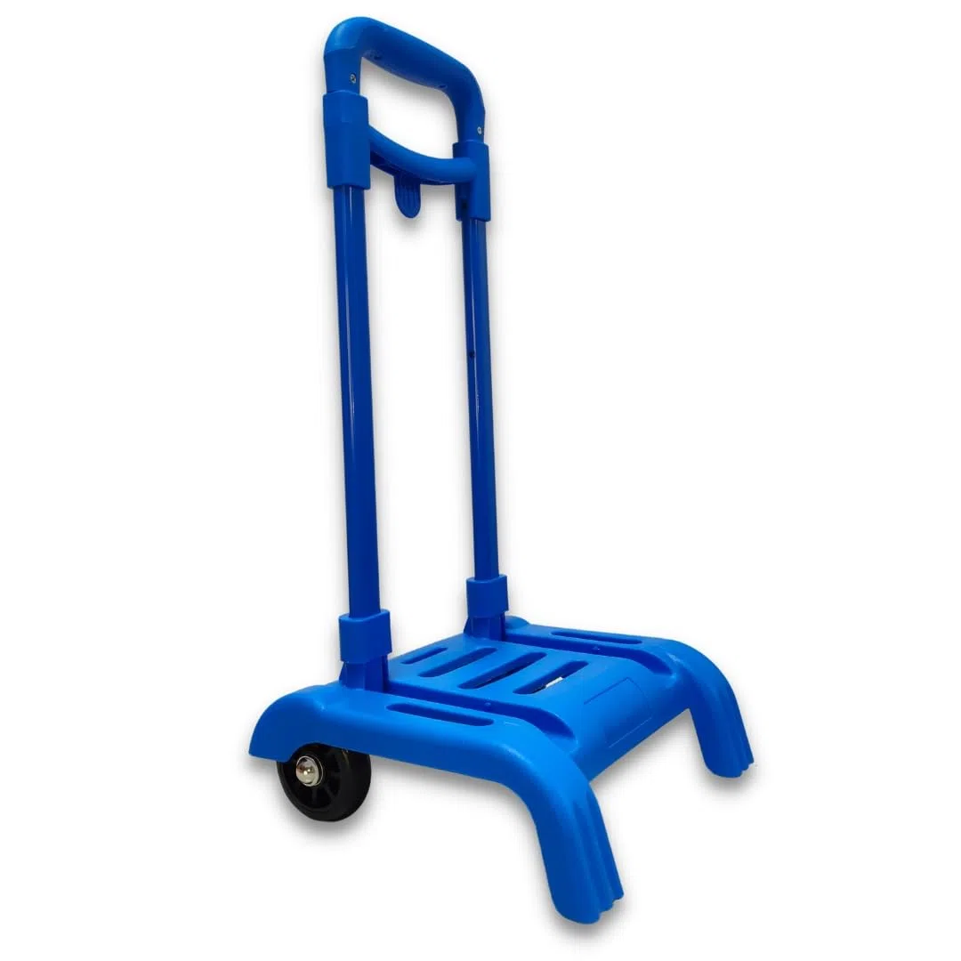 RAYLU PAPER - Carrello porta zaini scuola pieghevole, leggero e resistente con ruote in gomma e maniglia estraibile, carrello per zaini scolastici dimensioni 86 x 27 x 26 cm (blu chiaro)