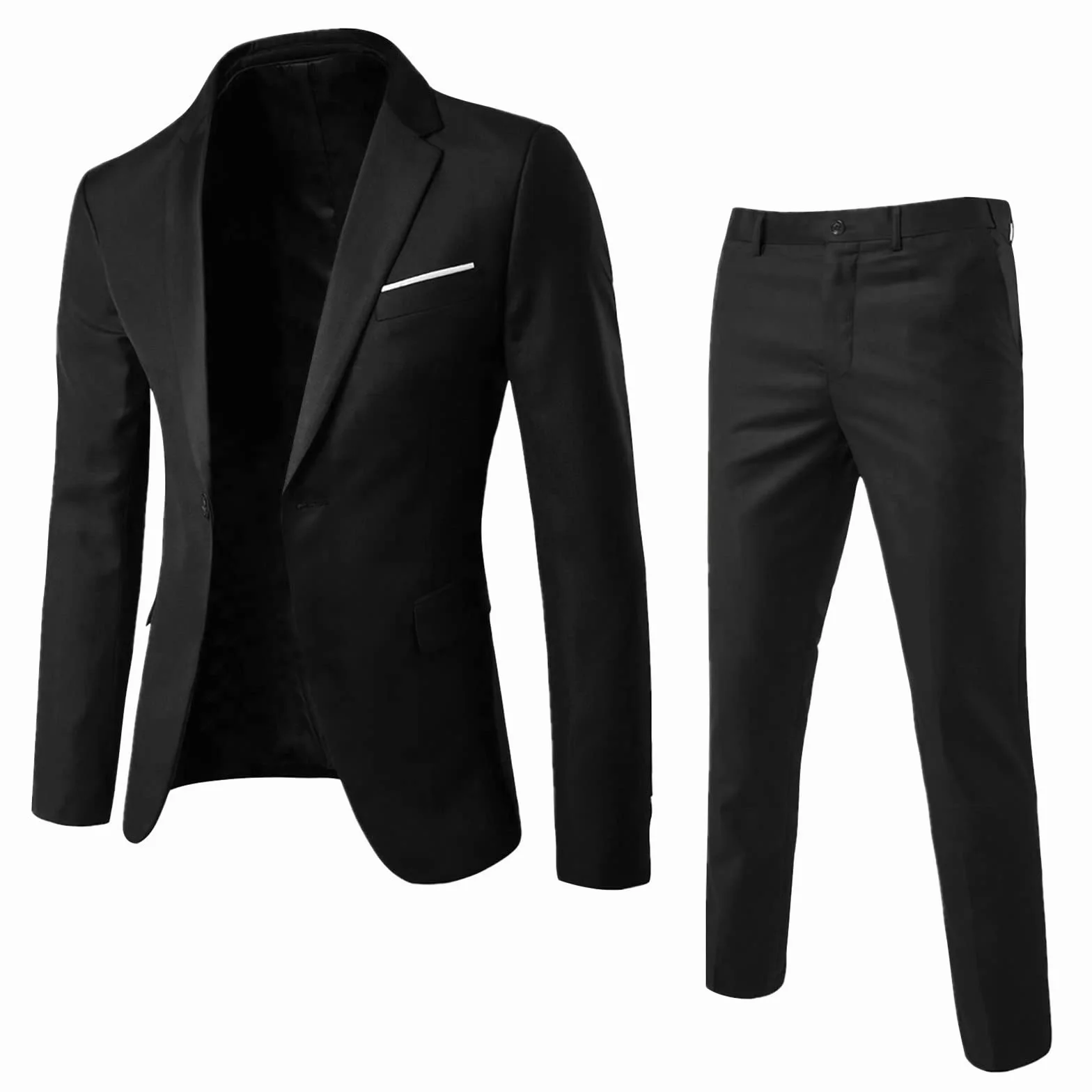 Uomo Slim Fit 3 Pezzi Abiti Uomo Abito Matrimonio Affari Elegante Matrimonio Giacca Giacca Vestito Un Bottone Solido Giacca Pantaloni Abito Formale Uniforme Abito Matrimonio Smoking