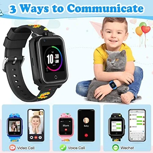 OKYUK 4G smartwatch per bambini, GPS tracker multipli stili desktop tra cui scegliere, chiamate bidirezionali, abilità dell'immagine, SOS, WLAN, touch screen impermeabile per 4-12 ragazzi e ragazze