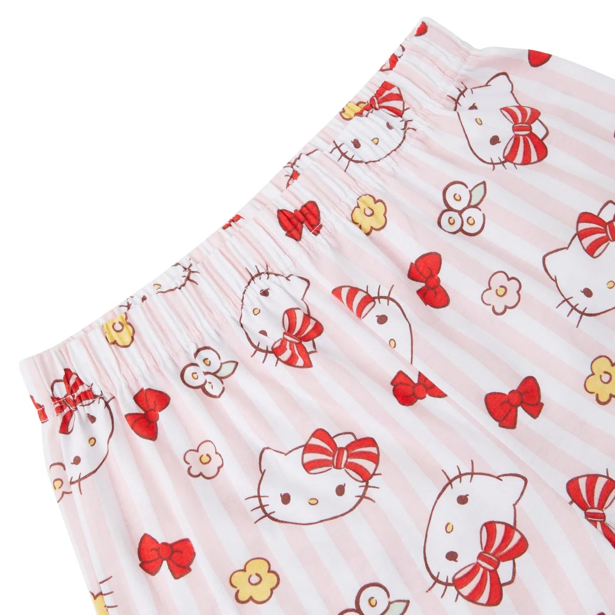 Hello Kitty Pigiama Corto da Ragazza con Maniche a Balze 100% Cotone, Rosa