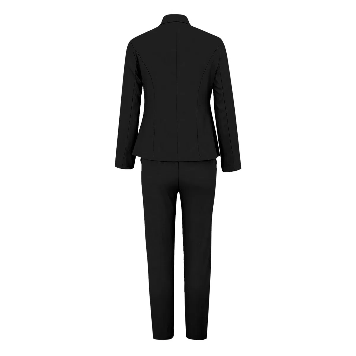 Tailleur Donna Eleganti Pantaloni e Giacca da Cerimonia Curvy Completo Blazer a Maniche Lunghe Tuta Elastici in Vita Set di Abiti in Tinta Unita Pantalone Giacche Due Pezzi Elegante Suit Versatile