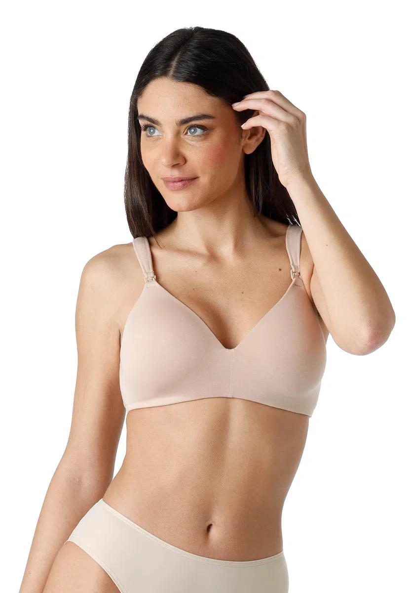 Lovable Reggiseno Allattamento Senza Ferretto | Cotone Bio | Clips Apribili con Una Mano | Coppe Leggermente Imbottite | maternità e Gravidanza Donna