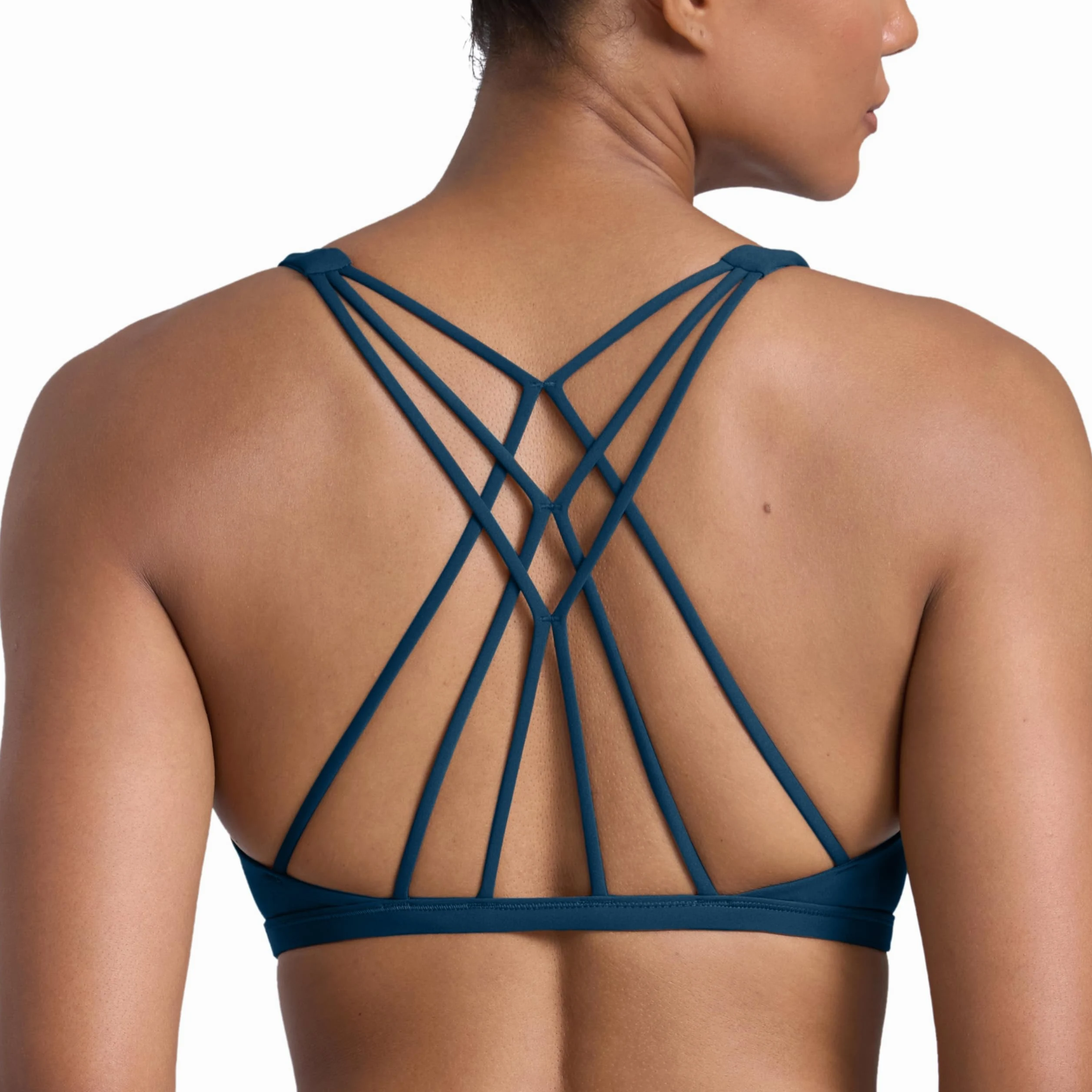 CRZ YOGA Donna Reggiseno Sportivo Yoga Imbottite Rimovibili Multi Strap