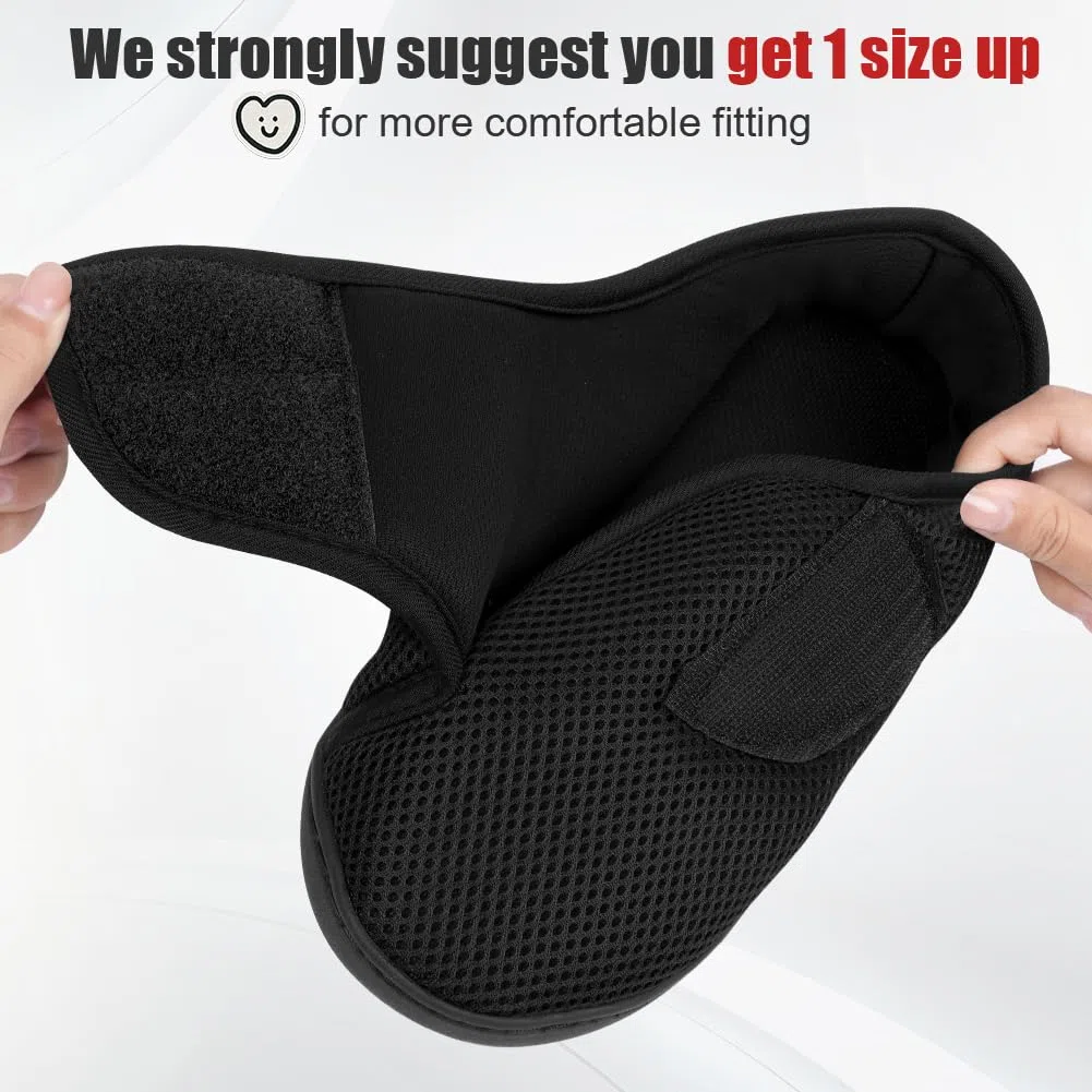 HOTUT Pantofola Uomo Elasticizzata con Strappo, Pantofole Uomo Estive Ciabatte da Anziani, Pantofole Casa con Strappo per Anziani, Diabetici e Piedi Delicati - Nero