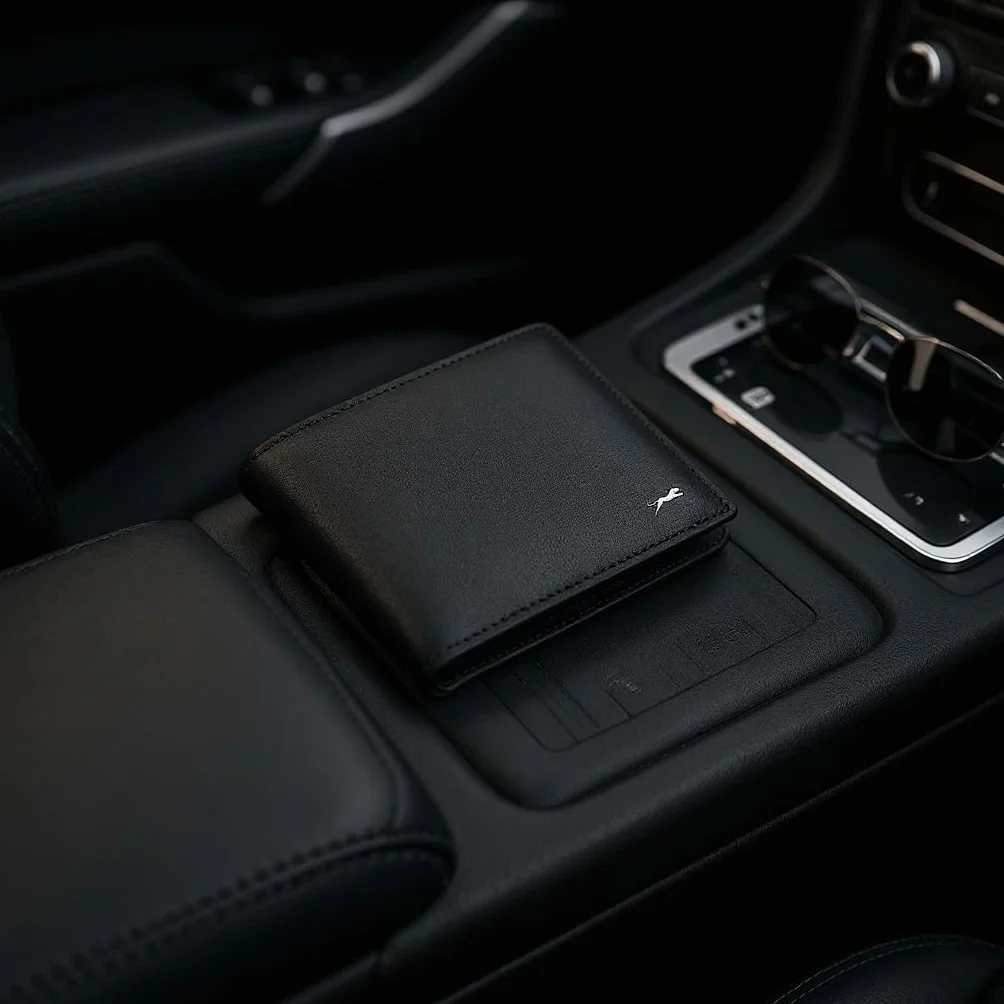 JAGUAR Portafoglio Uomo Pelle Vera Dotato di Scomparti Carte, Portamonete Banconote e Documenti, Idea Regalo Uomo dal Design Classico e Raffinato, Leggero (soli 75gr) Nero