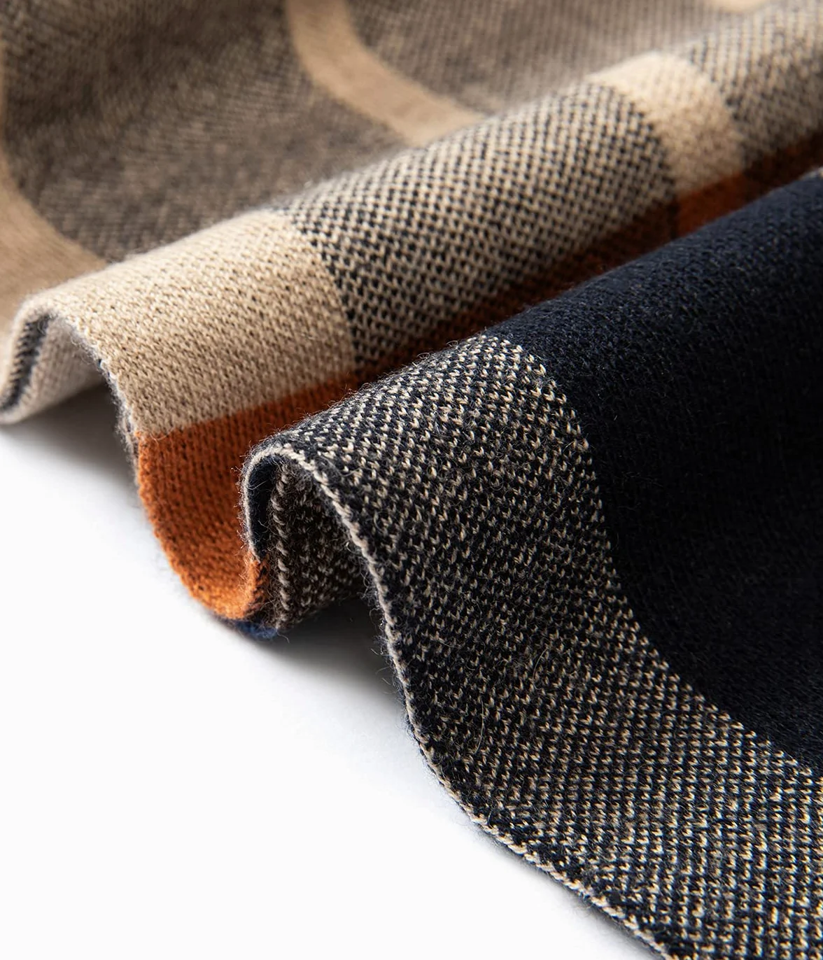 Villand Sciarpa Lavorata a Maglia Scozzese in Lana Merino Australiana per Uomo, Cravatte Calde e Morbide Invernali Scozzesi con Confezione Regalo, 30CM W x 180CM L