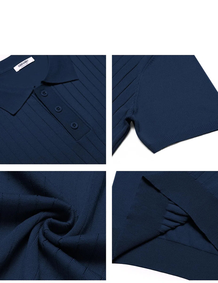 COOFANDY Polo Uomo Maglia Manica Corta Polo Shirt Slim Fit Golf T-Shirt Casual Elastico