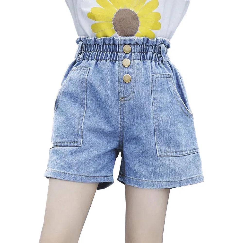 FedMois Pantaloncini di Jeans Bambine e Ragazze, Confezione da 3