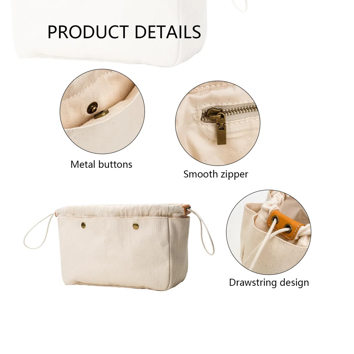 Organizer per borsetta, organizer per borse Easy con cerniera, divisorio interno per borse e tote shaper Tote Bag in Bag Organizer per borsa interna (M)
