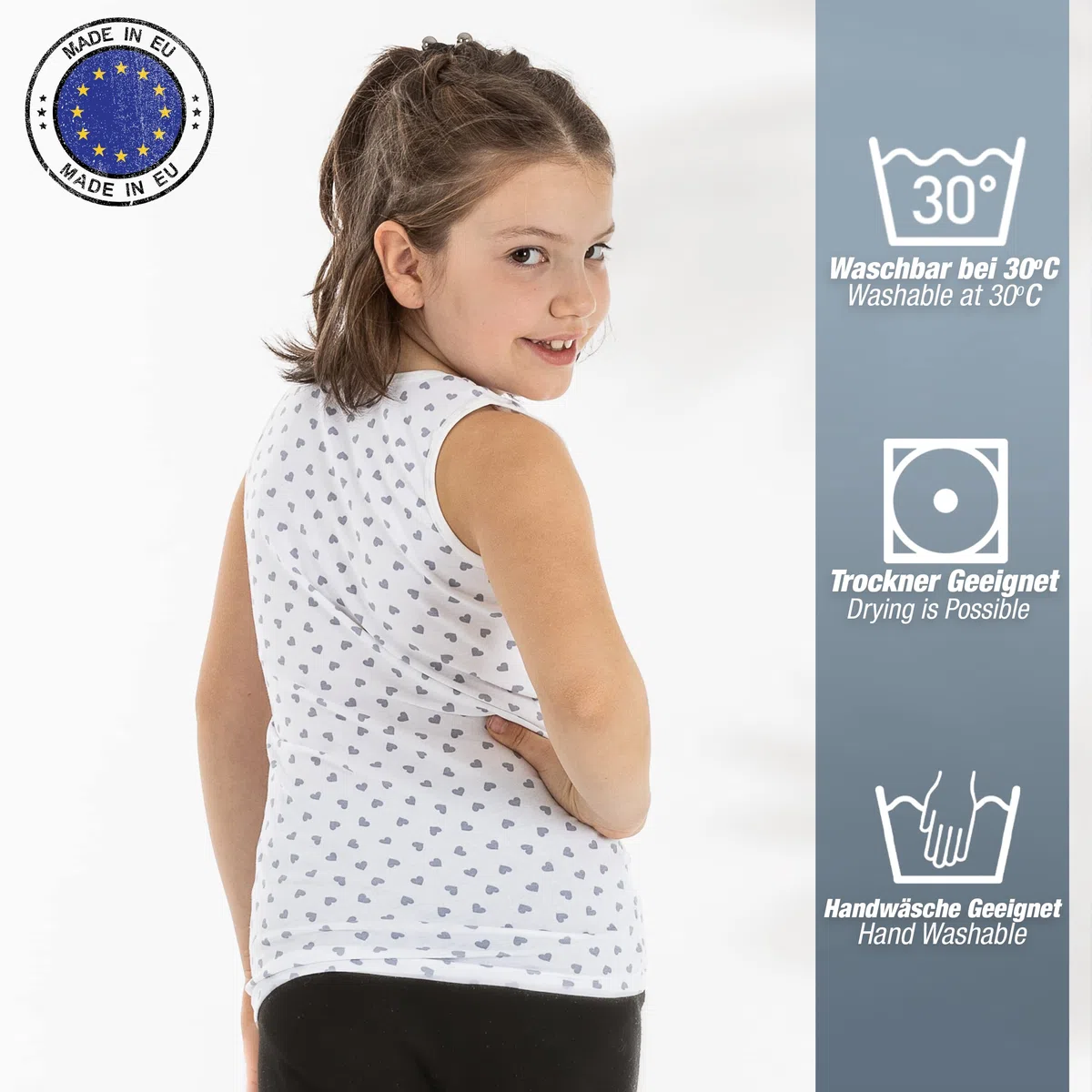 LOREZA ® 5 Cannottiera da Bambina in Cotone Canotta Intima Vari Disegni Intimo 2-15 Anni