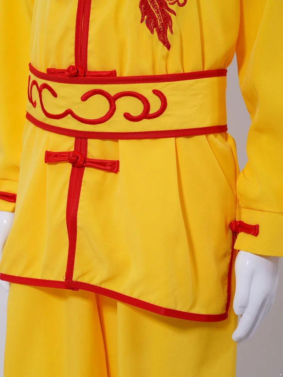 Mufeng Bambino Uniformi di Kung Fu Tang Suit Abiti Cinesi di Tai Chi Abbigliamento per Arti Marziali Camicia Cappotto Costume da Spettacolo Teatro