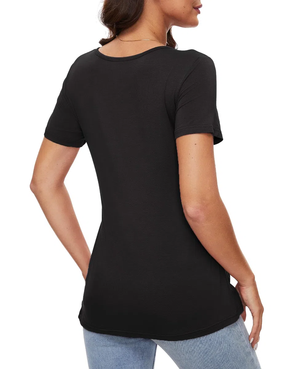 Sosolism Maglietta da Allattamento Carina Estate Maniche Corte T-Shirt per Poppata Top Fluttuante per Donne Post-Parto