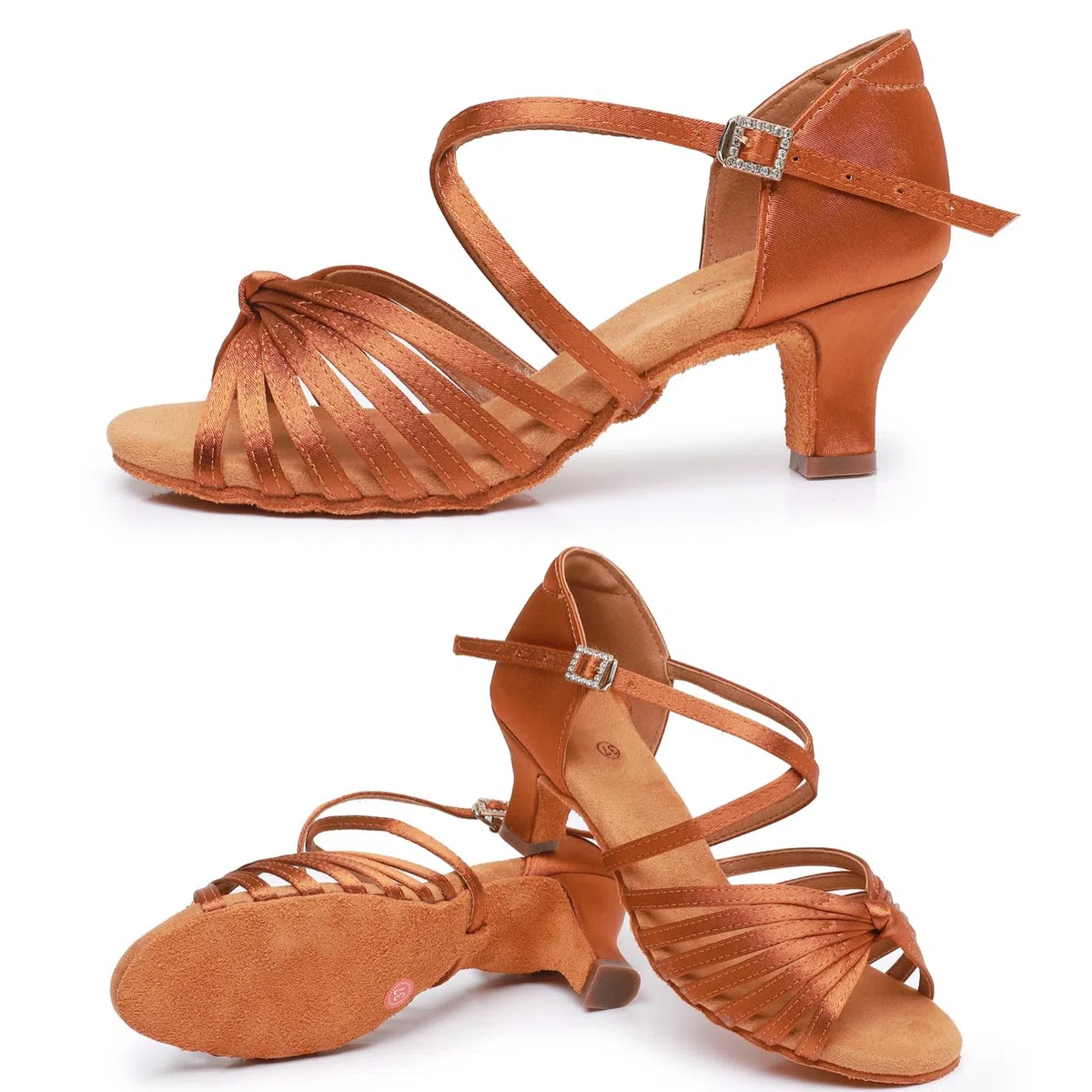 Rosefinch Scarpe da Ballo Latino per Le Donne Salsa Scarpe da Ballo Performance Professionale Pratica Scarpe da Ballo Tacco 5/7cm 34-43EU