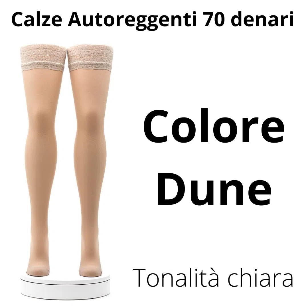 Activa - 2 Paia Calze Autoreggenti a Compressione Graduata Donna 70 Denari mm/Hg 11/14, Calze Contenitive Donna per Circolazione Riposanti e Curative, Calze 100% Made in Italy